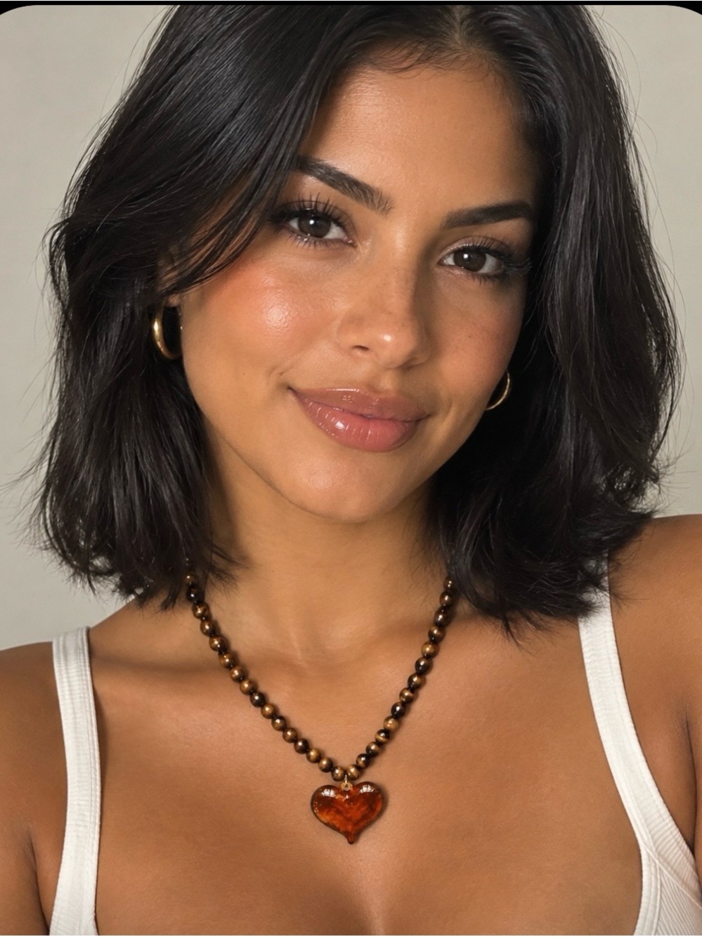 🐅 Tigers Eye Necklace with ♥️ Heart Pendant